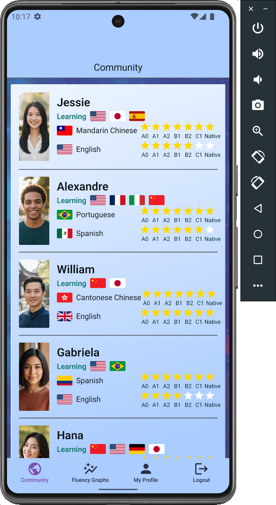 Bright theme of the app for Google mobile devices