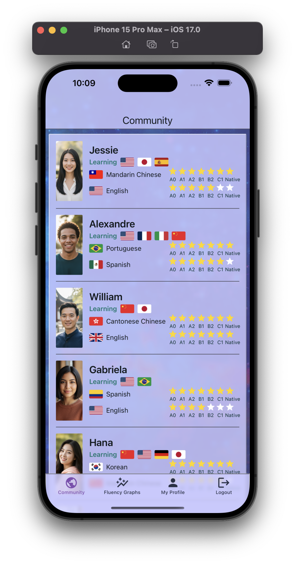 Bright theme of the app for Apple mobile devices